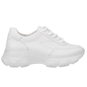 Platform Sneaker In White Leather.